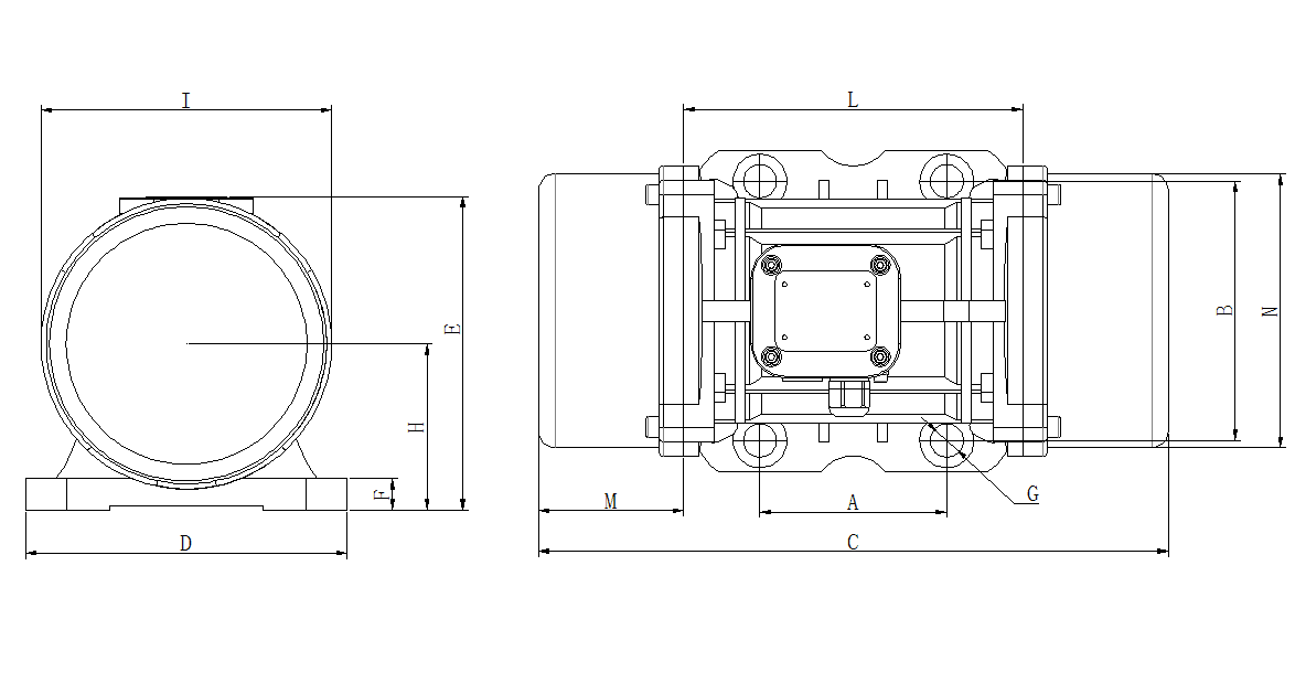 普田MVE振動電機(jī)尺寸